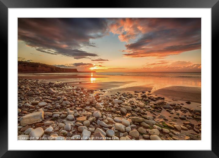 Sunset, St. Audries Bay, Somerset Framed Mounted Print by John Cummings