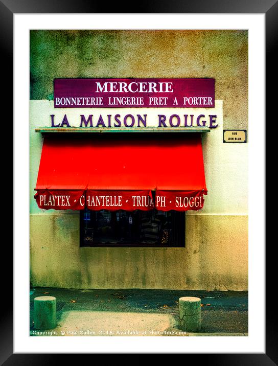 La Maison Rouge. Framed Mounted Print by Paul Cullen