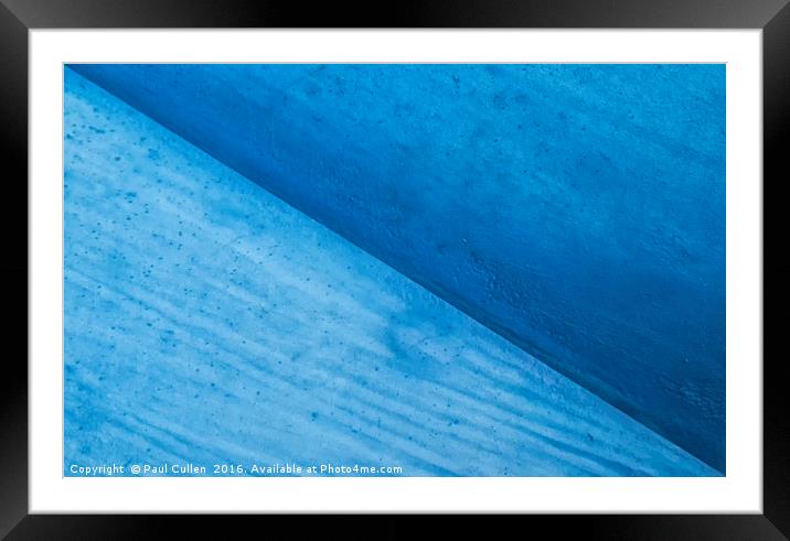 Abstract blue diagonal. Framed Mounted Print by Paul Cullen