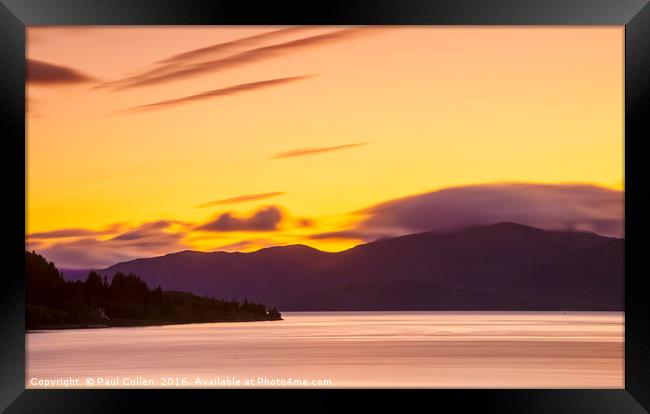 Ballachulish Bathed in Golden light. Framed Print by Paul Cullen
