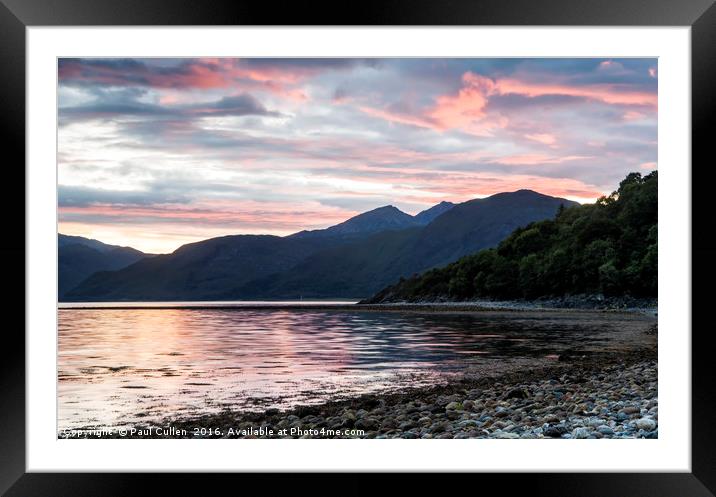 Loch Linnhe at Sunset Framed Mounted Print by Paul Cullen