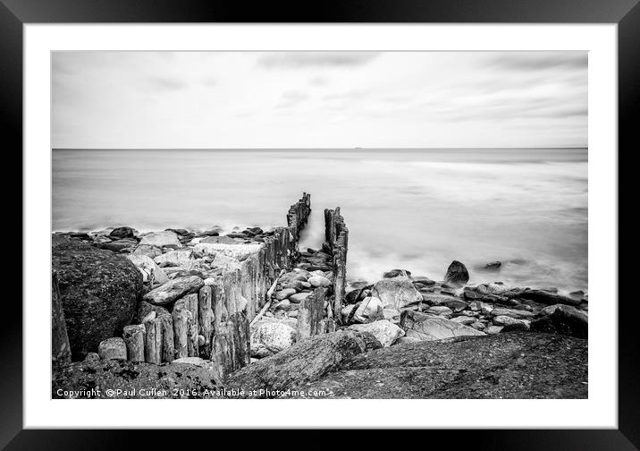 Lynmouth Sea defences. Framed Mounted Print by Paul Cullen