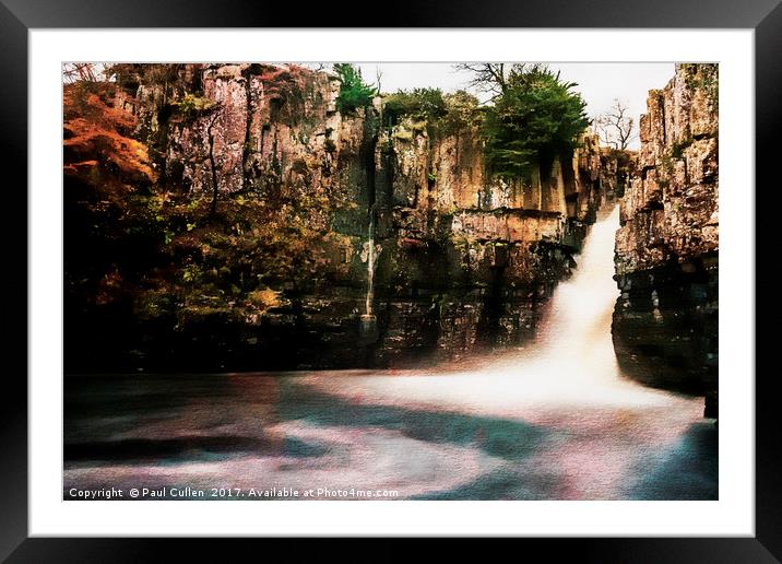 High Force with a Watercolour effect. Framed Mounted Print by Paul Cullen