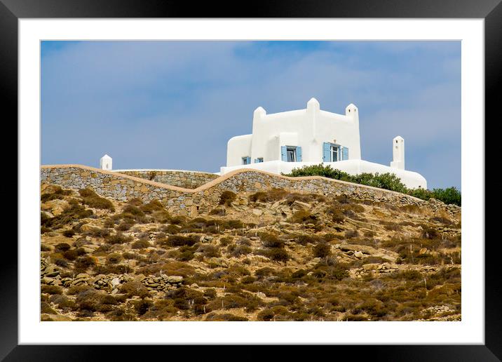 Mykonos hillside villa Framed Mounted Print by Mick Sadler ARPS