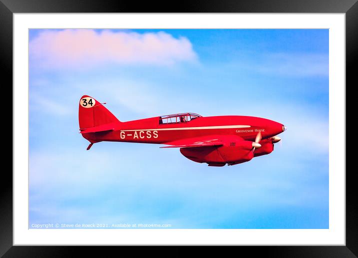 de Havilland DH88 Comet Racer, G-ACSS Framed Mounted Print by Steve de Roeck