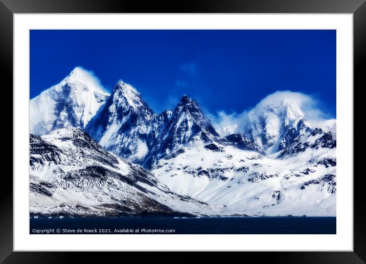 Blue Sky In The Antarctic Framed Mounted Print by Steve de Roeck