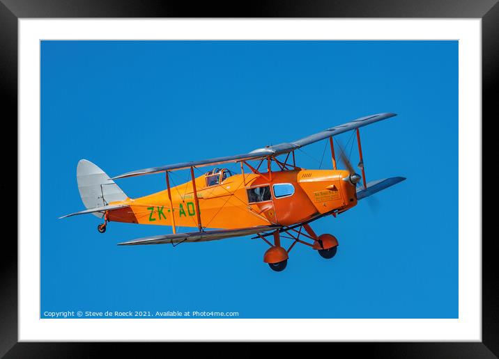 de Havilland Fox Moth DH83 Framed Mounted Print by Steve de Roeck