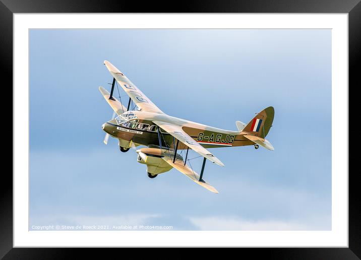 de Havilland Dragon Rapide G-AGJG Framed Mounted Print by Steve de Roeck