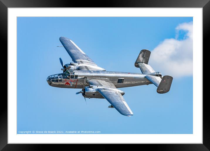 North American B25 Mitchell Bomber Framed Mounted Print by Steve de Roeck