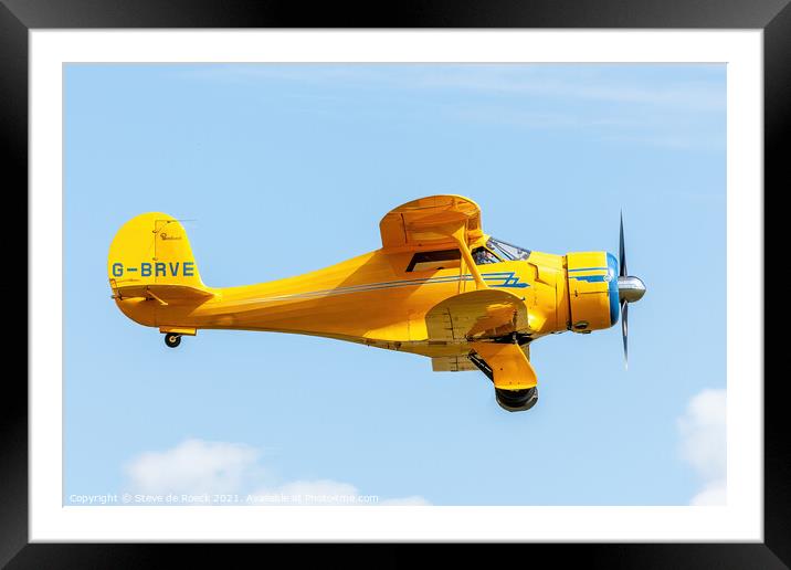 Beech Staggerwing Biplane G-BRVE Framed Mounted Print by Steve de Roeck