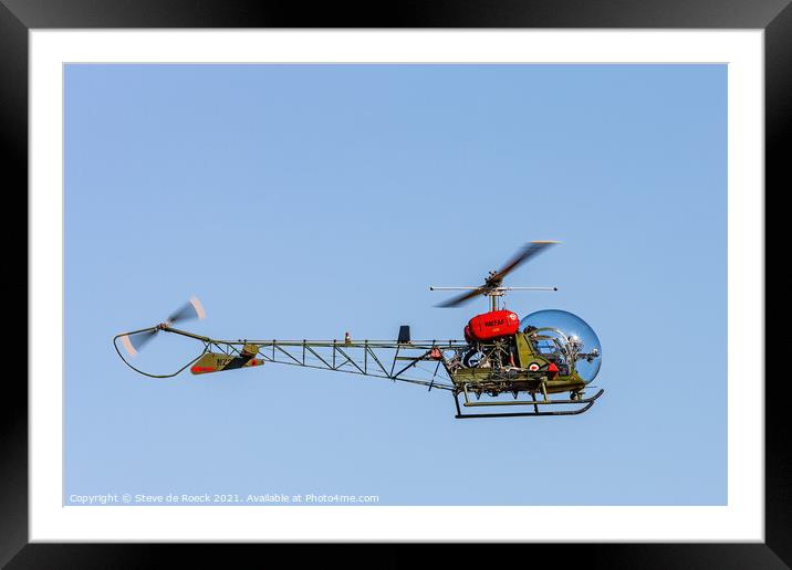Bell 47G Helicopter Framed Mounted Print by Steve de Roeck