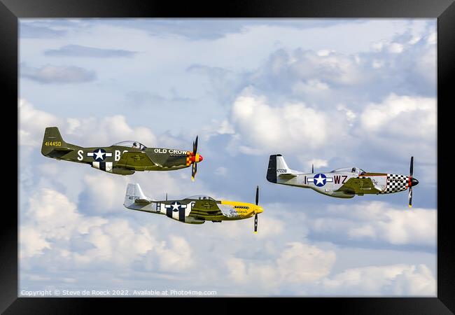 Mustang Buddies Framed Print by Steve de Roeck