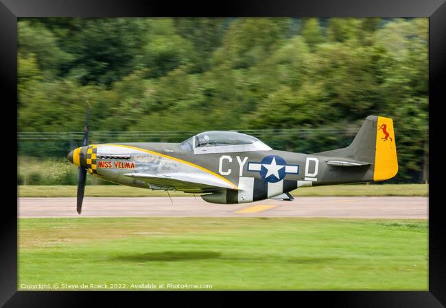 How Low Can You Go? P51D Mustang Miss Velma CY-D a Framed Print by Steve de Roeck