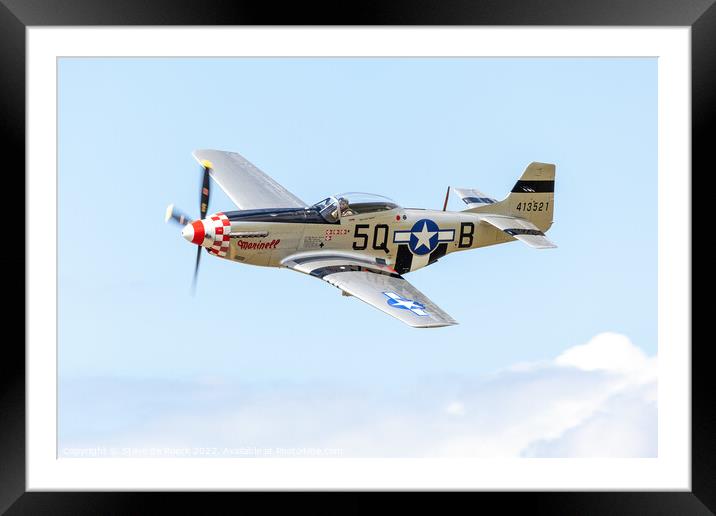 North American P51 Mustang Marinell Framed Mounted Print by Steve de Roeck