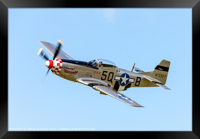Norrth American P51D 5Q-B Marinell Framed Print by Steve de Roeck