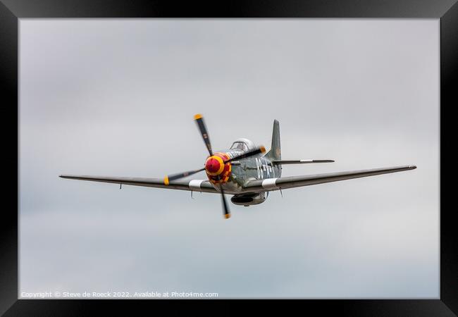 North American P51D Old Crow In Fighter Mode. Framed Print by Steve de Roeck