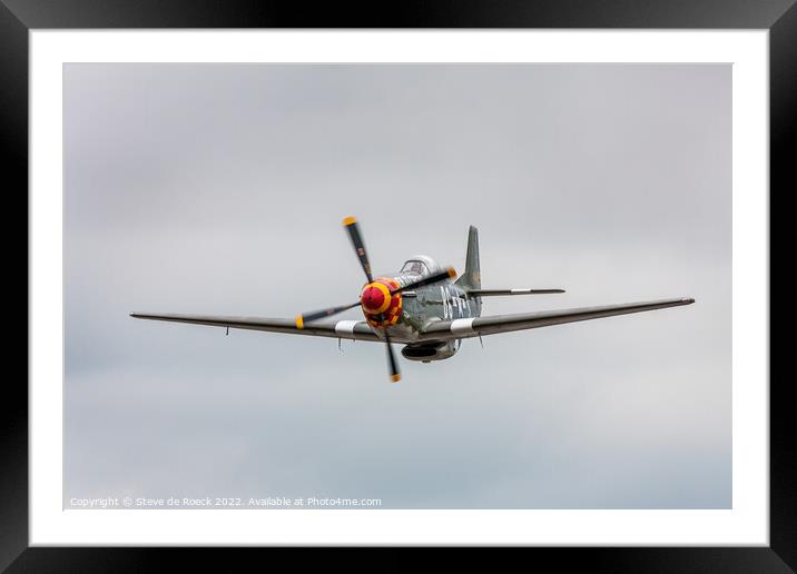 North American P51D Old Crow In Fighter Mode. Framed Mounted Print by Steve de Roeck