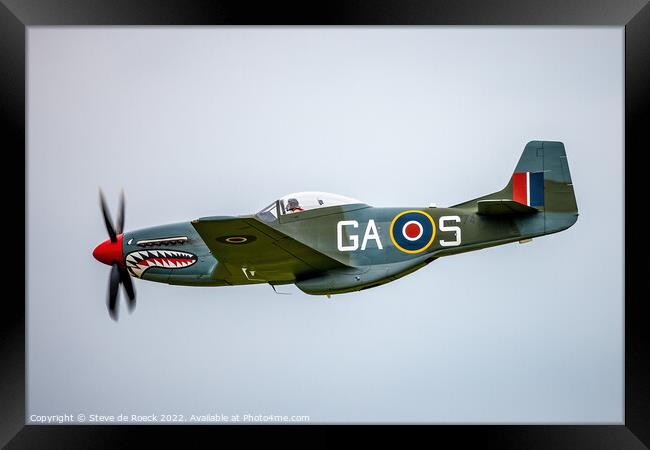 Norrth American P51D Of The British Royal Air Force. Framed Print by Steve de Roeck