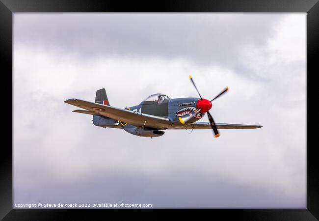 North American P51D GA-S in an evening sky. Framed Print by Steve de Roeck