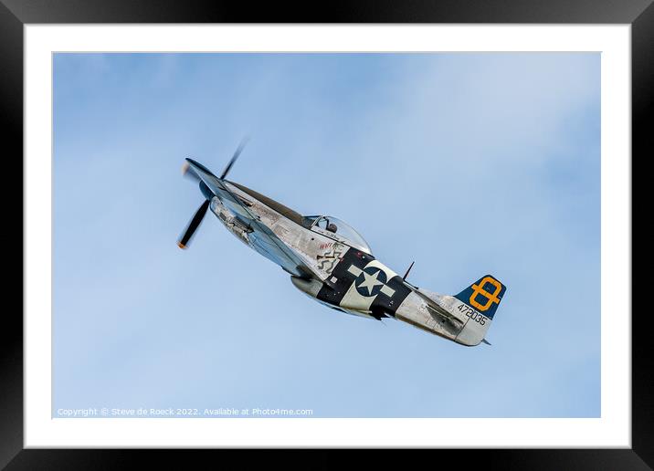 North American P51D Jumpin Jaques Framed Mounted Print by Steve de Roeck