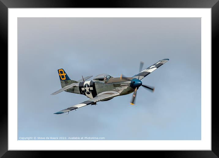 North American P51D Jumpin Jaques Framed Mounted Print by Steve de Roeck