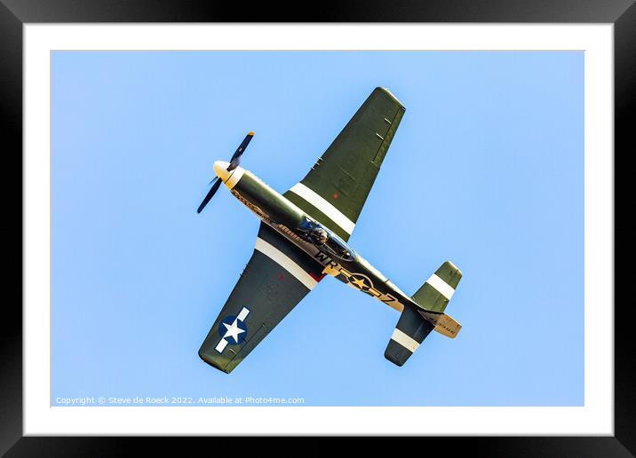 P51D Hun Hunter Of Texas Framed Mounted Print by Steve de Roeck