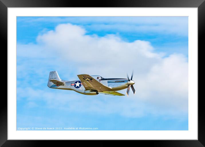 North American P51D TF-871 Framed Mounted Print by Steve de Roeck