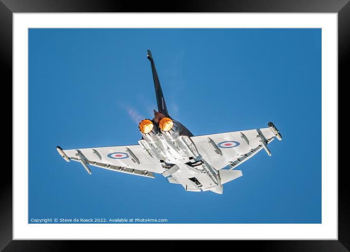 Eurofighter Typhoon FGR4 Thunders Low Overhead. Framed Mounted Print by Steve de Roeck
