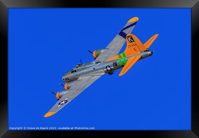 Boeing B17G Flying Fortress Fuddy Duddy Framed Print by Steve de Roeck