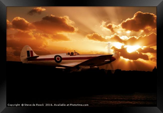 Spitfire Dawn Framed Print by Steve de Roeck