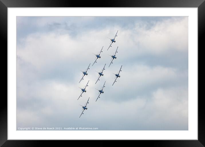 Frecce Tricolore Attack The Camera Framed Mounted Print by Steve de Roeck