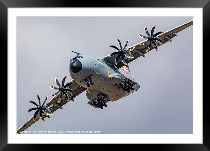 Airbus A400 Low Fly By Framed Mounted Print by Steve de Roeck