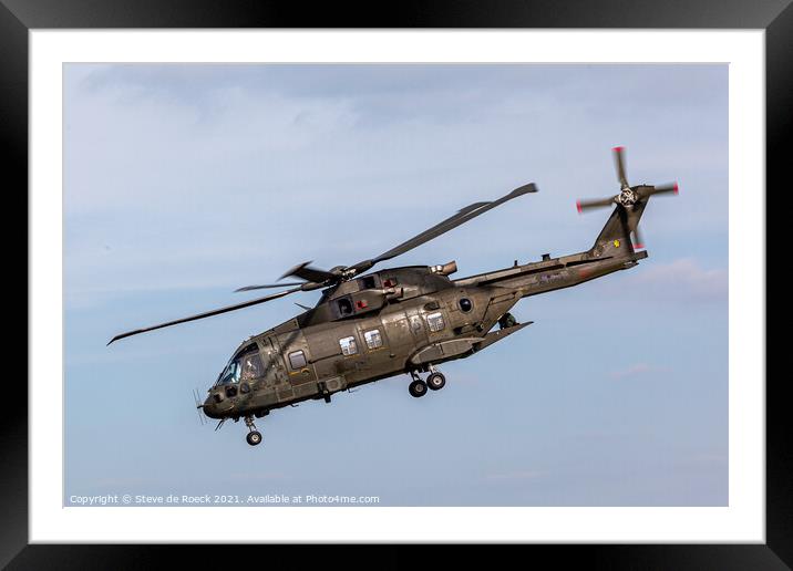 Merlin Helicopter Framed Mounted Print by Steve de Roeck