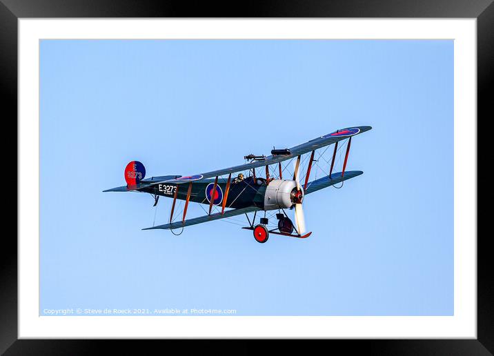 Avro 504K Biplane Framed Mounted Print by Steve de Roeck