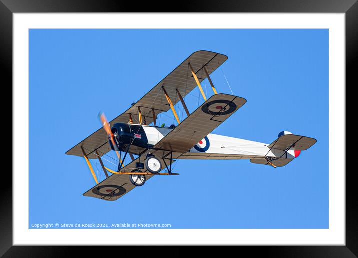Avro 504K. Framed Mounted Print by Steve de Roeck