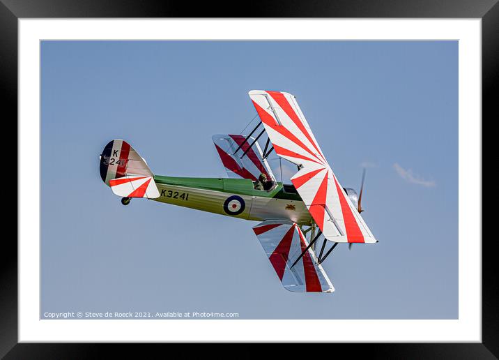 Avro Tutor Biplane Framed Mounted Print by Steve de Roeck