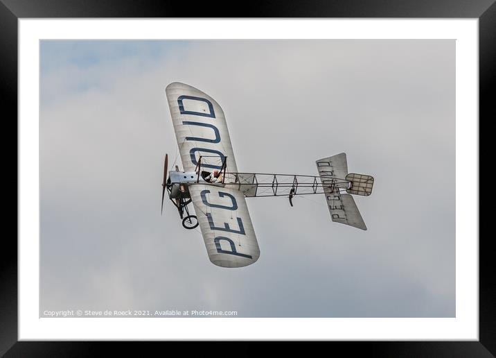 Bleriot XI flying Framed Mounted Print by Steve de Roeck