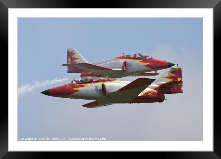 Patrulla Aguila Formation Aerobatics Team Close Pass Framed Mounted Print by Steve de Roeck
