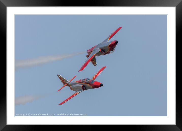 Patrulla Aguila Formation Aerobatics Team Pair Framed Mounted Print by Steve de Roeck