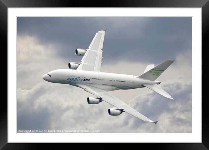 Airbus A380 Framed Mounted Print by Steve de Roeck