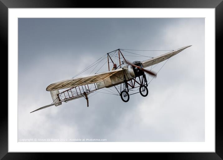 Bleriot XI Monoplane Framed Mounted Print by Steve de Roeck