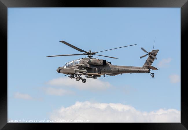 Boeing Apache Attack Helicopter Framed Print by Steve de Roeck