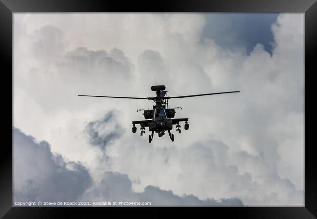 Boeing Apache Attack Helicopter Framed Print by Steve de Roeck