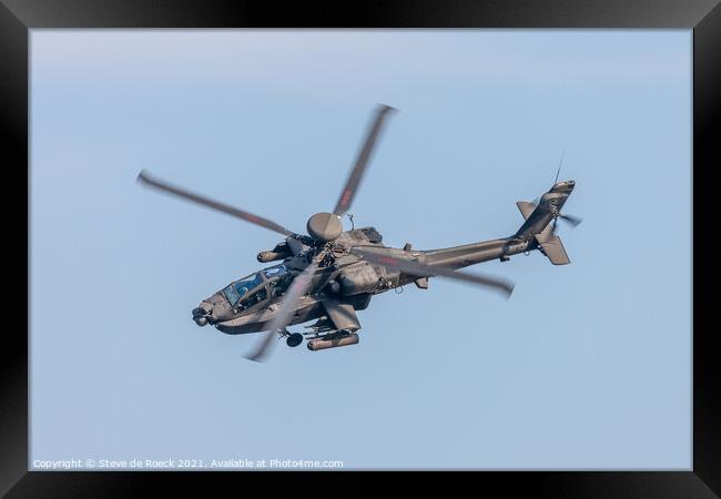 Boeing Apache Attack Helicopter Framed Print by Steve de Roeck