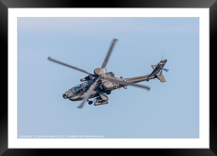 Boeing Apache Attack Helicopter Framed Mounted Print by Steve de Roeck