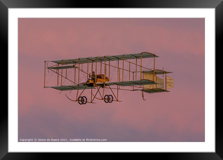 Bristol Boxkite In The Setting Sun Framed Mounted Print by Steve de Roeck