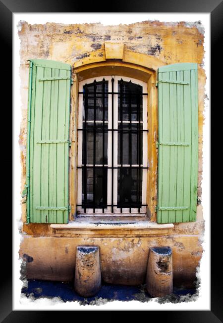Shutters At A Window, Arles Framed Print by Steve de Roeck