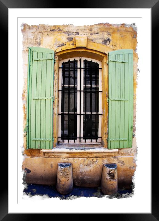 Shutters At A Window, Arles Framed Mounted Print by Steve de Roeck