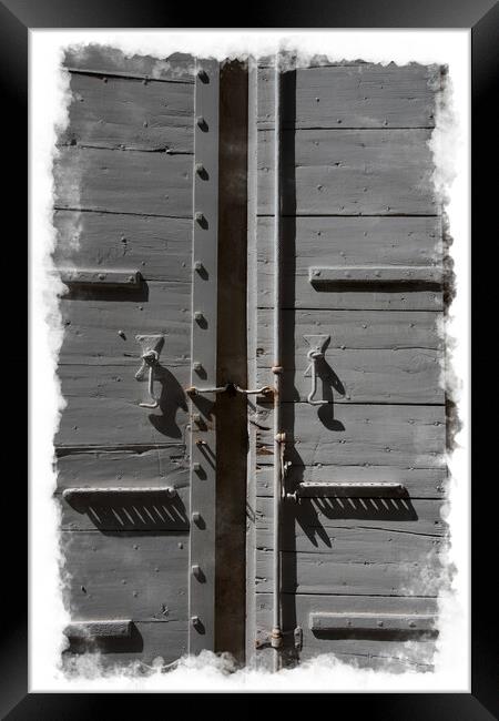 Grey Doors Framed Print by Steve de Roeck