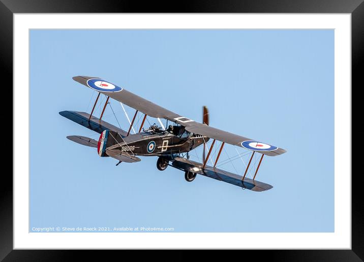 Bristol Fighter Biplane Framed Mounted Print by Steve de Roeck